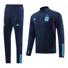 Argentina 3 Stars Quarter Zip Royal Trænings Sweatshirt 2022-23 Blå